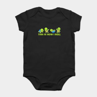 Cute Sea Turtles This is How I Roll Baby Bodysuit